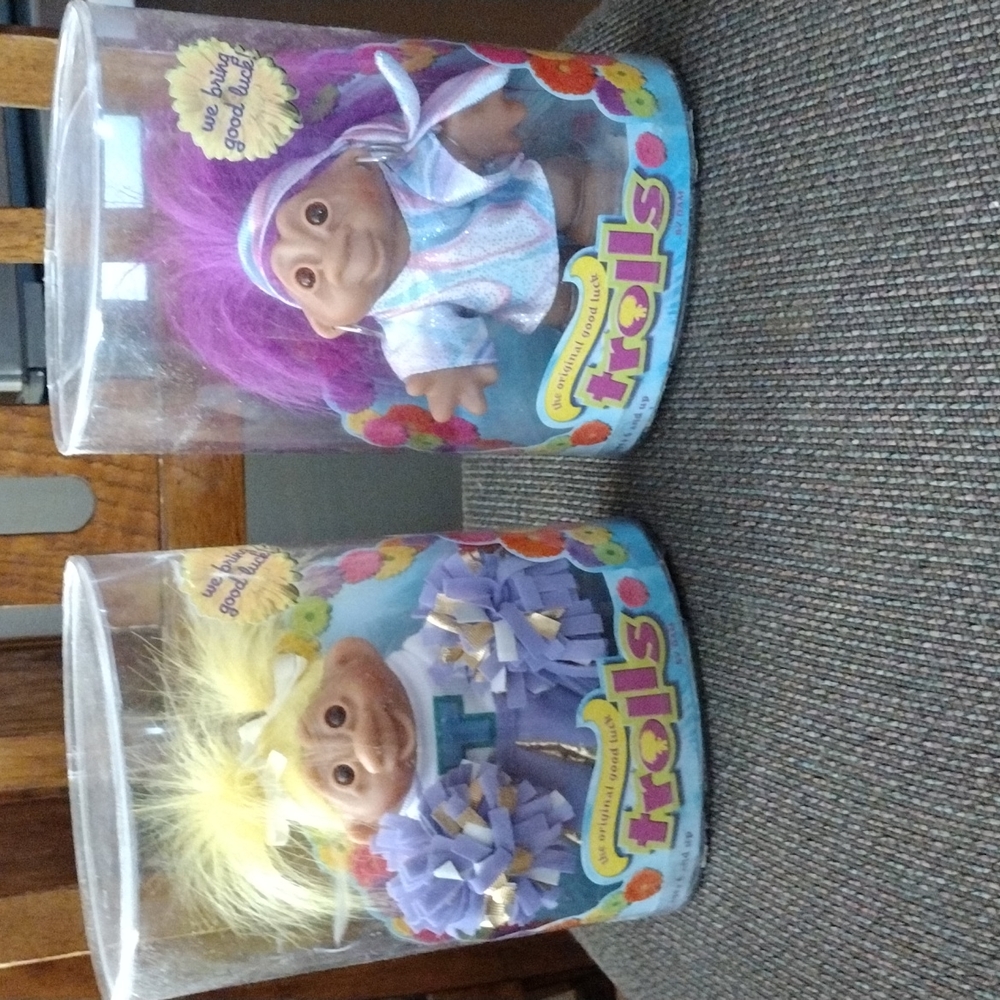 Two Vintage Trolls (Cheerleader and Fortune Teller)